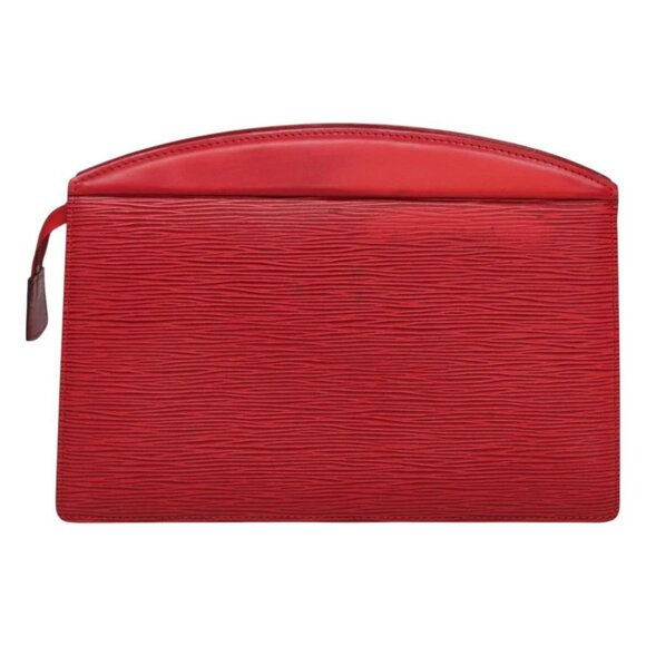 LOUIS VUITTON Epi Trousse Crete Clutch Bag Red - Picture 1 of 15
